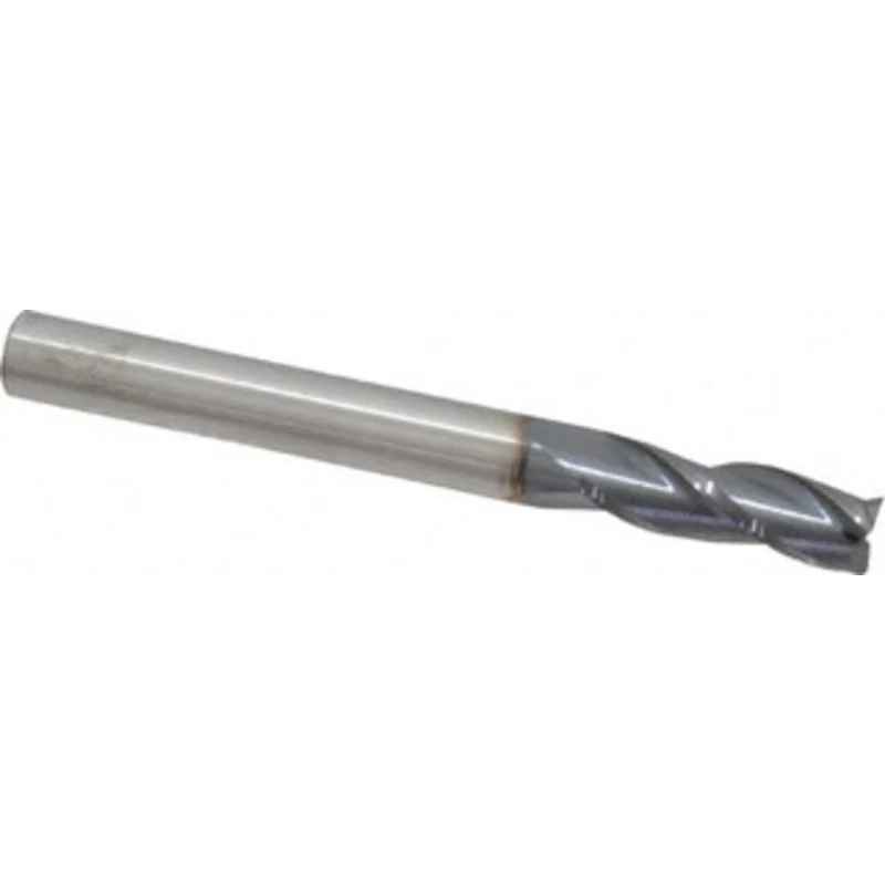 KYOCERA SGS 1/4, 3/4 LOC, 1/4 Shank Diam, 2-1/2 OAL, 3 Flute, Solid Carbide Square End Mill Single End, AlTiN Finish,...
